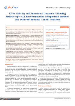Knee Stability and Functional Outcome Following