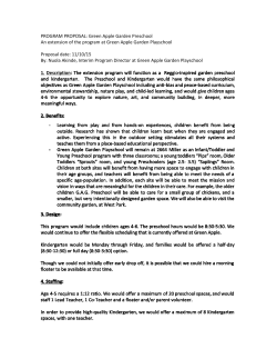 PROGRAM PROPOSAL: Green Apple Garden Preschool An