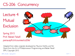 CS-206 Concurrency Lecture 4 Mutual Exclusion