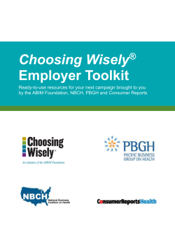 The Choosing Wisely employer toolkit materials