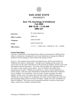 Soci 178, Sociology of Childhood