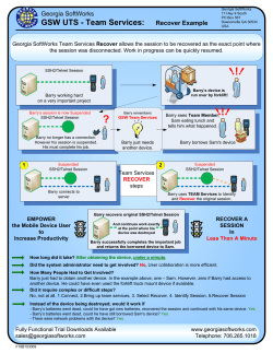 GSW UTS - Team Services: Recover Example