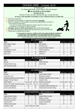 full day we ask that all hire equipment is returned at least 30 minutes