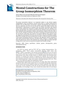 Mental Constructions for The Group Isomorphism Theorem