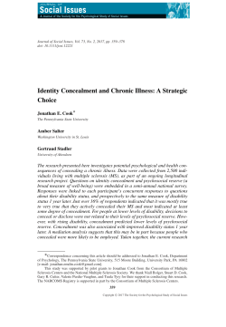 Identity Concealment and Chronic Illness: A Strategic Choice