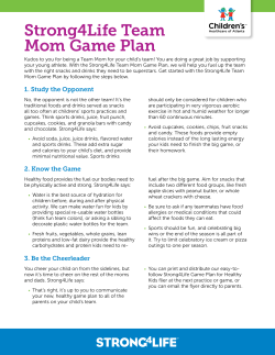 Strong4Life Team Mom Game Plan