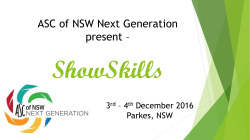 ASC of NSW Next Generation present * - ShowSkills