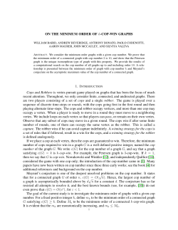 On the minimum order of k-cop-win graphs