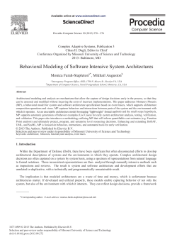 Behavioral Modeling of Software Intensive System Architectures