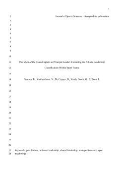 Accepted for publication The Myth of the Team Captain as