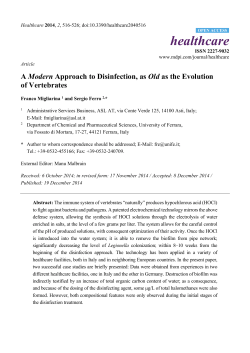 A Modern Approach to Disinfection, as Old as the Evolution