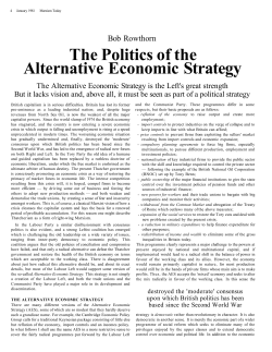 The Politics of the Alternative Economic Strategy