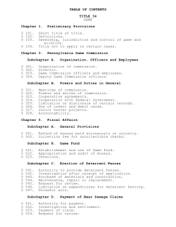 TABLE OF CONTENTS TITLE 34 GAME Chapter 1. Preliminary