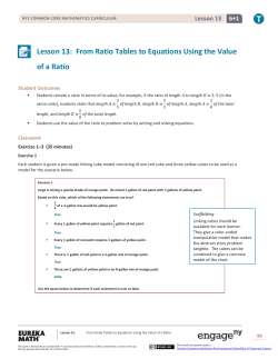 Grade 6 Mathematics Module 1, Topic B, Lesson 13