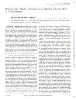 Opposing history effect of preceding decision and action in the free