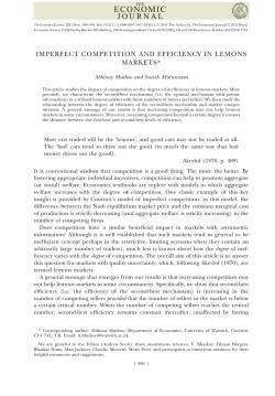 Imperfect Competition and Efficiency in Lemons Markets