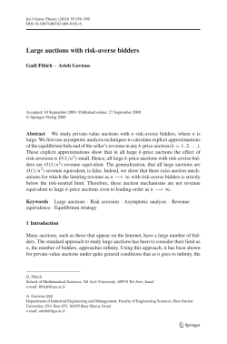 Large auctions with risk-averse bidders