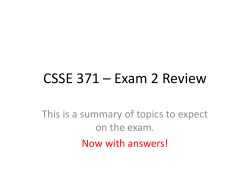 CSSE 371 * Exam 2 Review - Rose