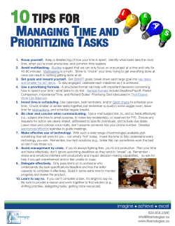 Managing Time and Prioritizing Tasks