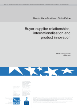 Buyer-supplier relationships, internationalisation and