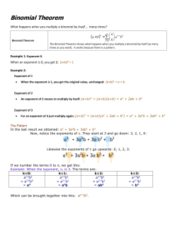 Binomial Theorem