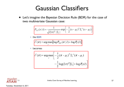 Gaussian Classifiers