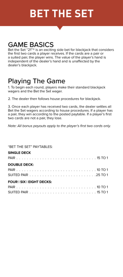 BET THE SET - Jack Entertainment