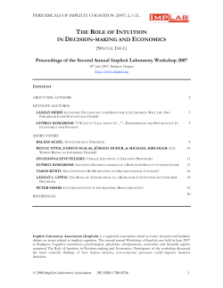 the role of intuition in decision-making and economics