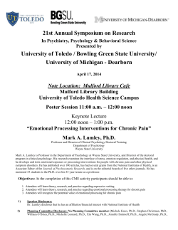 1) Speaker Disclosure - University of Toledo