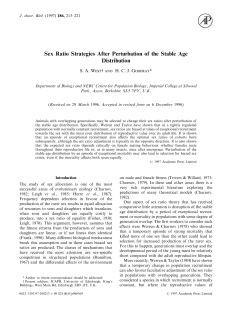 Sex Ratio Strategies After Perturbation of the Stable Age Distribution