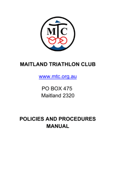 MTC Manual - Maitland Triathlon Club Website