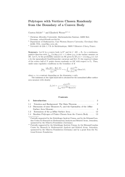 Polytopes with Vertices Chosen Randomly from the Boundary of a