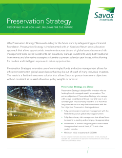 Preservation Strategy