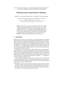 Monitoring Agents using Declarative Planning
