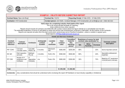 Industry Participation Plan (IPP) Report Industry Participation Plan