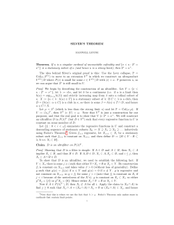 SILVER`S THEOREM Theorem. If κ is a singular cardinal of