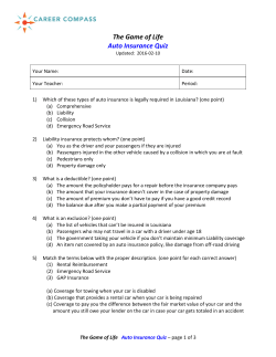 The Game of Life Auto Insurance Quiz