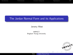 The Jordan Normal Form and its Applications - IMPACT!