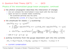 6. Quantum Field Theory (QFT) — QCD Physics of the renormalized