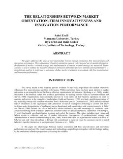 the relationships between market orientation, firm innovativeness