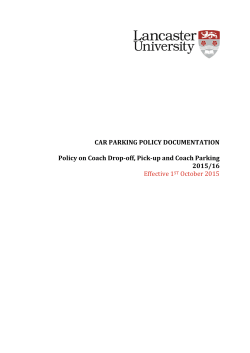 CAR PARKING POLICY DOCUMENTATION Policy on Coach Drop