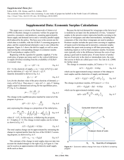 Supplemental Data: Economic Surplus Calculations