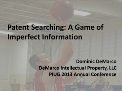 Patents: A Game of Imperfect Information