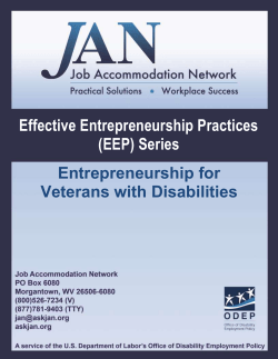 Entrepreneurship for Veterans with Disabilities