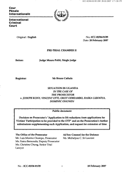 Prosecutor v. Kony, Decision on Prosecutor`s