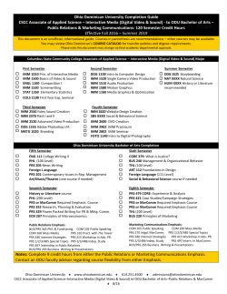 Notes: Complete 9 credit hours from either the Public Relations or