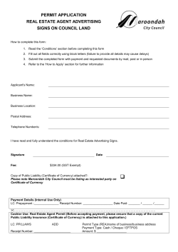 Real estate agent advertising signs on Council Land application form