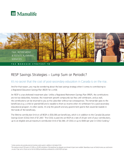 RESP Savings Strategies &ndash; Lump Sum or Periodic?