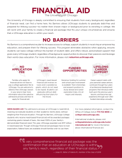 financial aid - UChicago: No Barriers