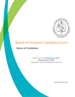 Board of Directors Candidacy Form